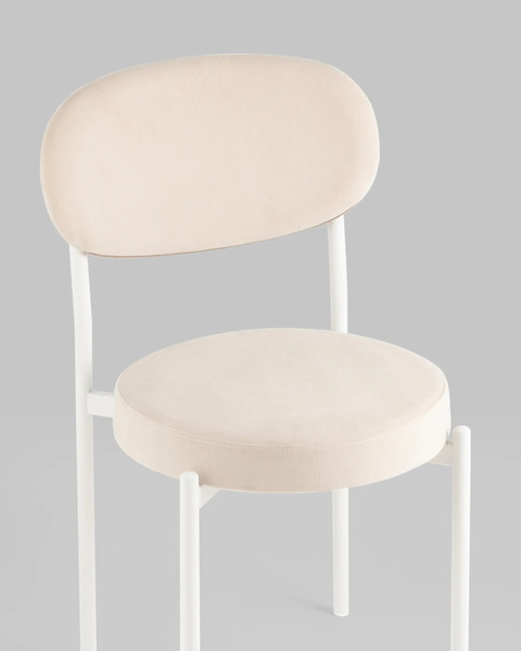 Изображение товара Стул Stool Group Бриф SN / AV 477-C01-9016 (велюр молочный/каркас белый муар)