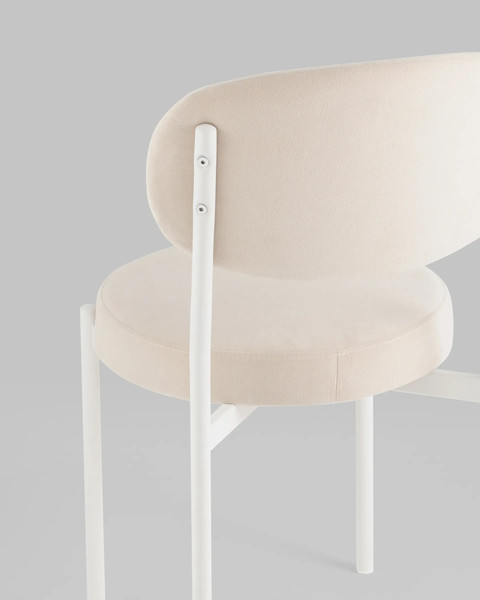 Изображение товара Стул Stool Group Бриф SN / AV 477-C01-9016 (велюр молочный/каркас белый муар)