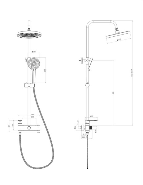 Изображение товара Душевая система со смесителем Lauter Brook 21CK691BS-24