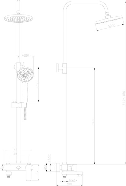 Изображение товара Душевая система со смесителем Lauter Aqua 21CK3172C-61