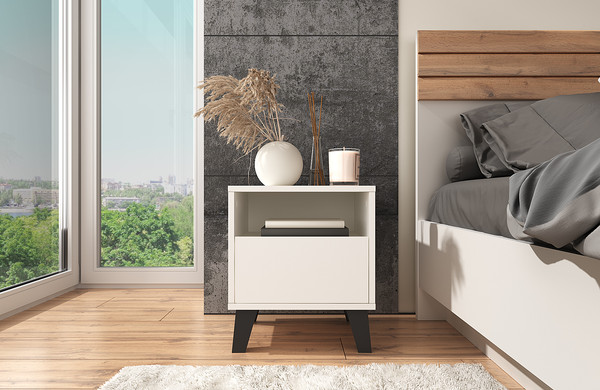 Изображение товара Прикроватная тумба Anrex Boxwell Berg 1SN (белый)