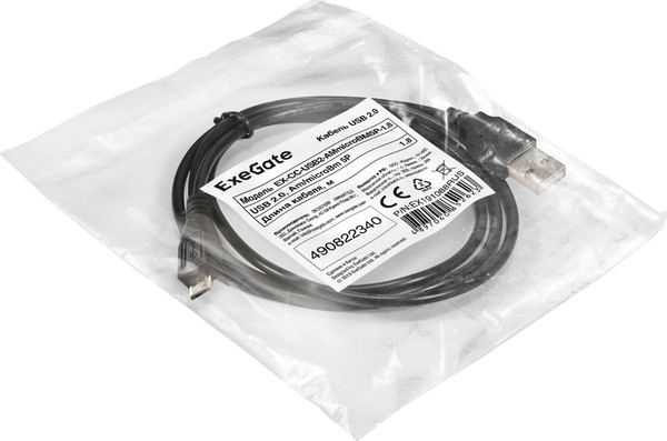 Изображение товара Кабель ExeGate EX-CC-USB2-AMmicroBM5P-1.8 / EX191088RUS (1.8м)