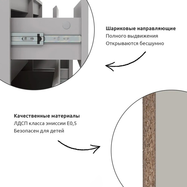 Изображение товара Комод Anrex Boxwell Berg 6S (серый)