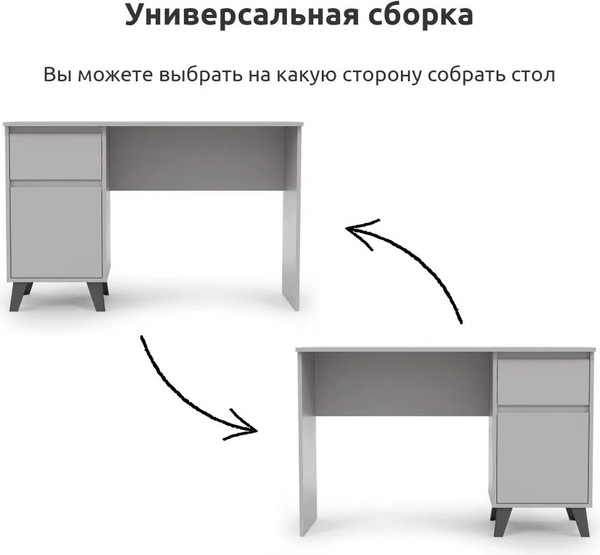 Изображение товара Письменный стол Anrex Boxwell Berg 1D1S (серый)