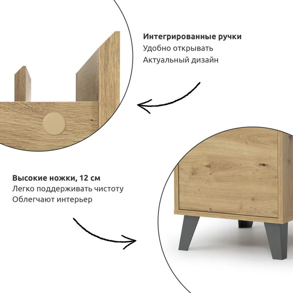 Изображение товара Письменный стол Anrex Boxwell Berg 1D1S (дуб артисан)