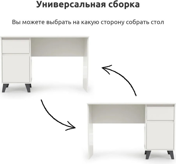 Изображение товара Письменный стол Anrex Boxwell Berg 1D1S (белый)