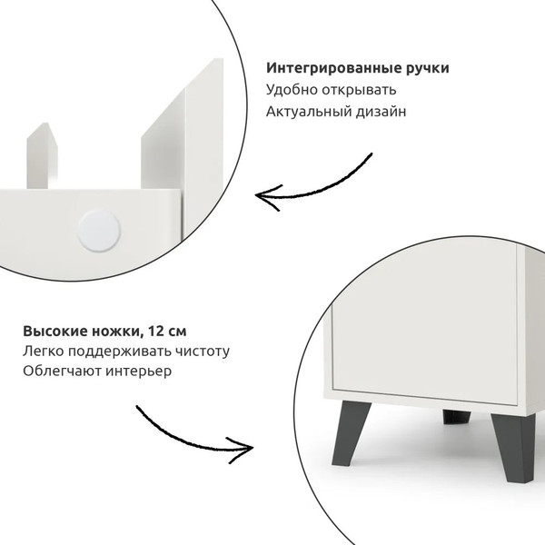 Изображение товара Письменный стол Anrex Boxwell Berg 1D1S (белый)