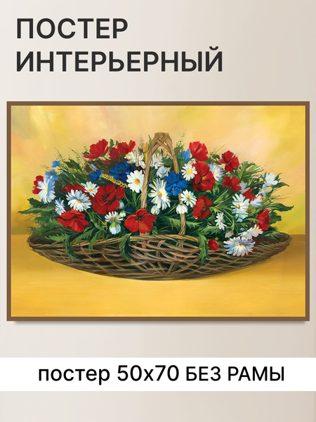 Изображение товара Постер Декарт Декарт полевые цветы в корзине 8П0005