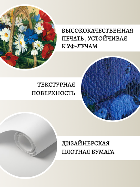 Изображение товара Постер Декарт Декарт полевые цветы в корзине 8П0005