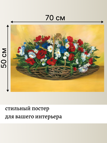 Изображение товара Постер Декарт Декарт полевые цветы в корзине 8П0005