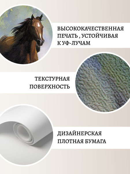 Изображение товара Постер Декарт Лошади Приволье 8П0010