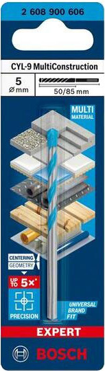 Изображение товара Сверло Bosch Expert CYL-9 MultiConstruction 5.0х50х85мм (2.608.900.606)
