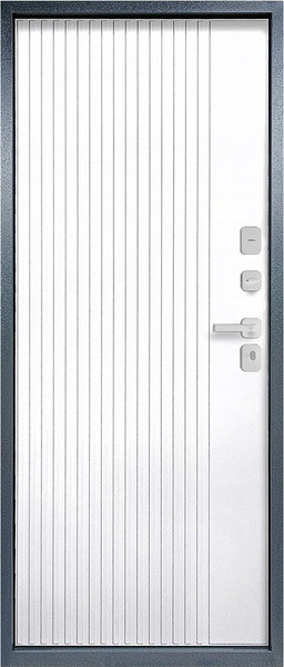 Изображение товара Входная дверь Промет Атлант 96x205 (правая, букле серый/бланко)