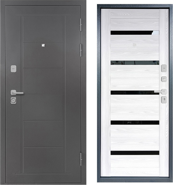 Изображение товара Входная дверь Промет Атлант 86x205 (правая, букле серый 5С/ривьера айс)