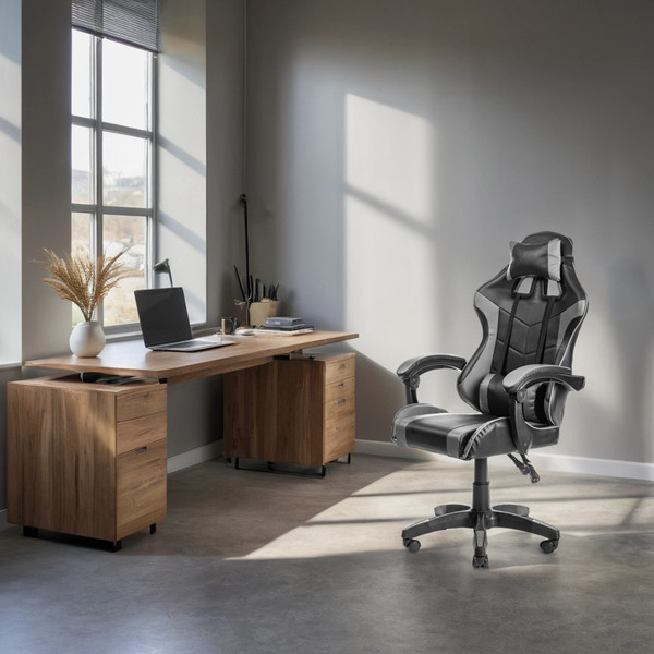 Изображение товара Кресло офисное Mio Tesoro Викинг AF-C5208 (черный/серый)