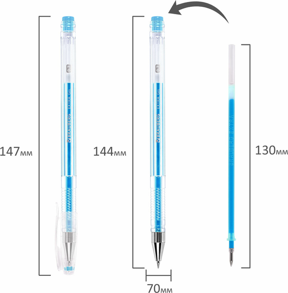 Изображение товара Набор гелевых ручек Brauberg Extra. Неон / 143911 (6цв)