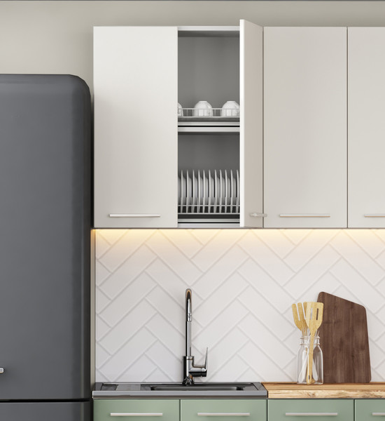 Изображение товара Кухонный гарнитур Артём-Мебель Оля СН-114 без стекла МДФ 2.0м (веллюто ванила/веллюто фисташка)