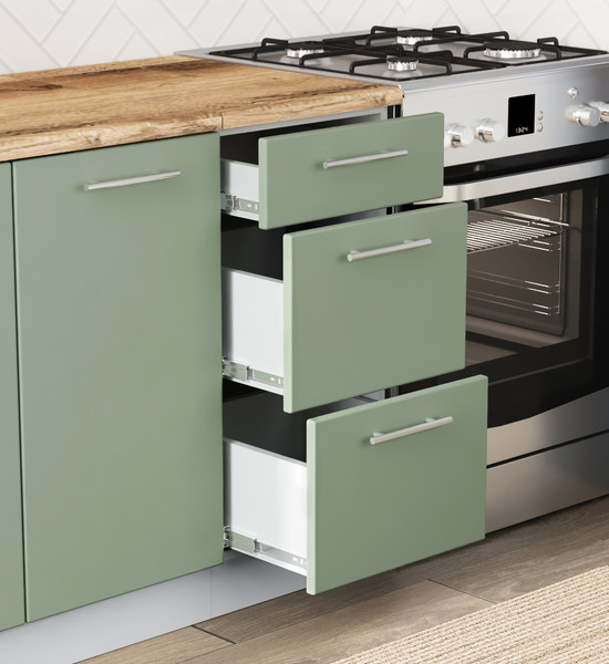 Изображение товара Кухонный гарнитур Артём-Мебель Оля СН-114 без стекла МДФ 1.8м (веллюто ванила/веллюто фисташка)