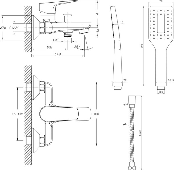 Изображение товара Смеситель Lauter Veris 21CK6028C-126