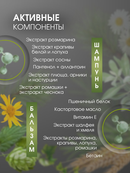 Изображение товара Набор косметики для волос 19 LAB Легкость и объем Шампунь+Бальзам (2x250мл)