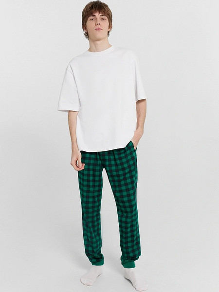 Изображение товара Штаны домашние Mark Formelle 581133 (р.102-182/188, черная клетка на светлом малахите)