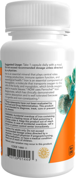 Изображение товара Минерал NOW Foods Iron 36mg (90 капсул)