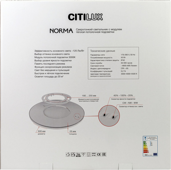 Изображение товара Потолочный светильник Citilux Norma CL748500