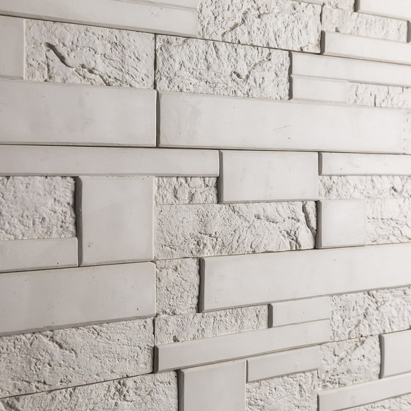 Изображение товара Декоративный камень гипсовый Stone Mill Сланец Мозаичный ПГД-1-Л 1200 (белый)