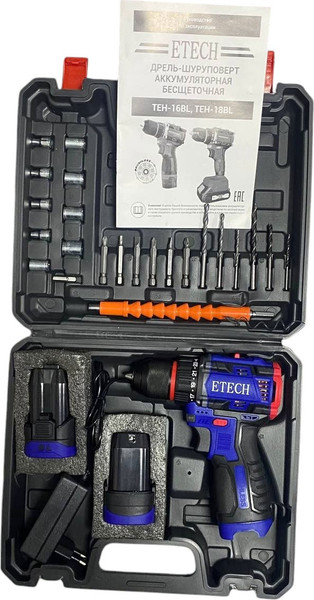 Изображение товара Аккумуляторная дрель-шуруповерт Etech TEH-16BL