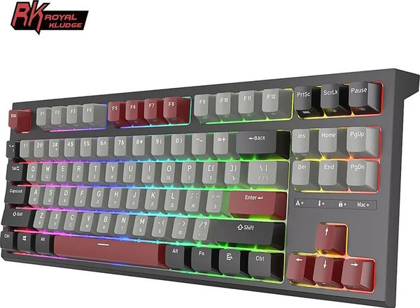 Изображение товара Клавиатура Royal Kludge RK-R87 RGB (черный/серый/красный, Blue Switch)