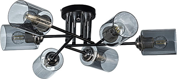 Изображение товара Люстра Aitin-Pro НПБ 02-6x60-101 / XA1616B/6 (черный/хром)