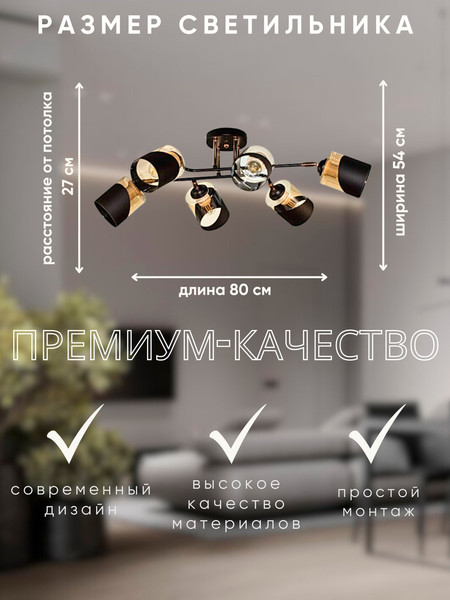 Изображение товара Спот Aitin-Pro НПБ 02-6x60-101 / XA1564B/6 (черный/золото)