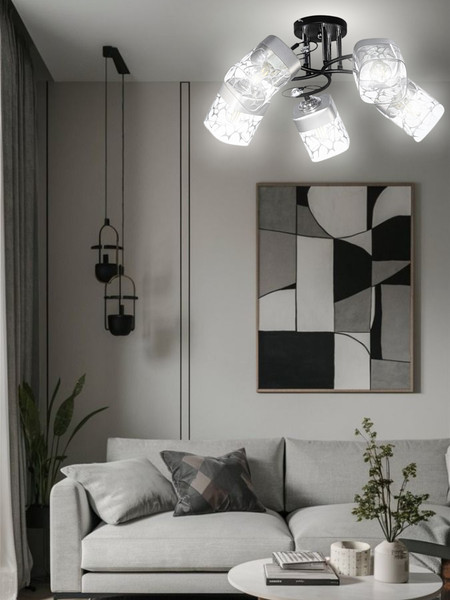 Изображение товара Люстра Aitin-Pro НПБ 02-5x60-101 / XA1517B/5 (черный/хром)