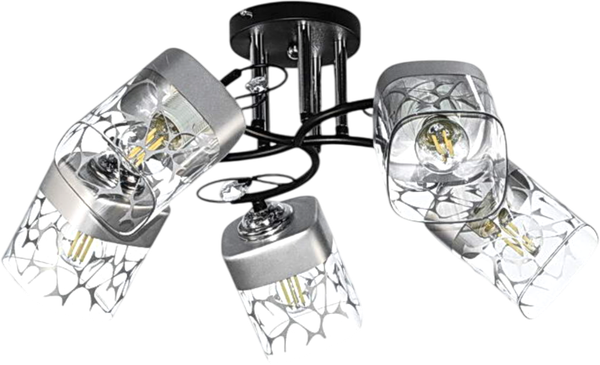 Изображение товара Люстра Aitin-Pro НПБ 02-5x60-101 / XA1517B/5 (черный/хром)