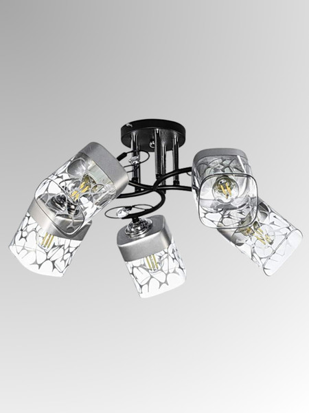 Изображение товара Люстра Aitin-Pro НПБ 02-5x60-101 / XA1517B/5 (черный/хром)