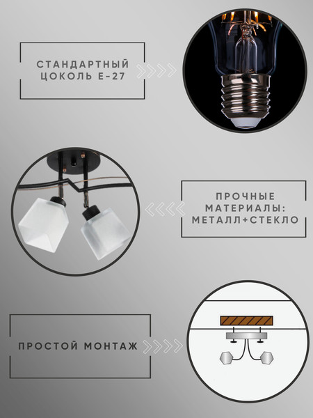 Изображение товара Спот Aitin-Pro НПБ 02-4x60-101 / 1338/4 (черный/золото)