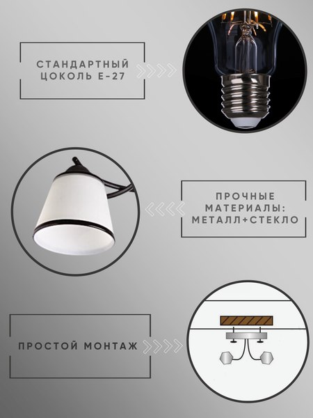 Изображение товара Люстра Aitin-Pro НПБ 02-3x60-101 / 1498/3 (черный)