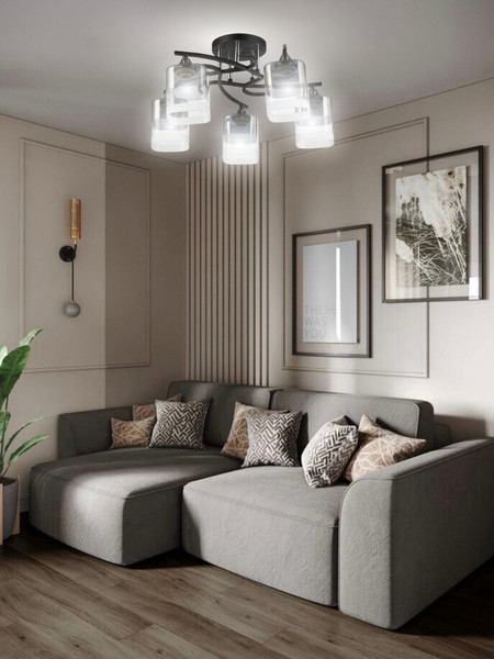 Изображение товара Люстра Aitin-Pro НПБ 02-5x60-101 / 5015/5 (черный/хром)