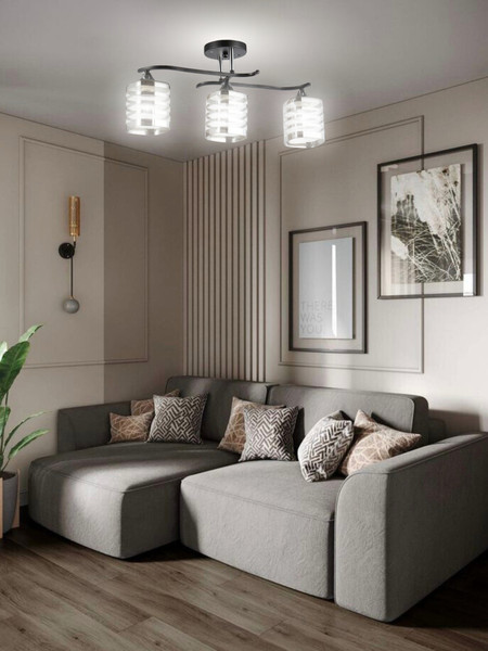 Изображение товара Люстра Aitin-Pro НПБ 02-3x60-101 / 5023/3 (черный/хром)