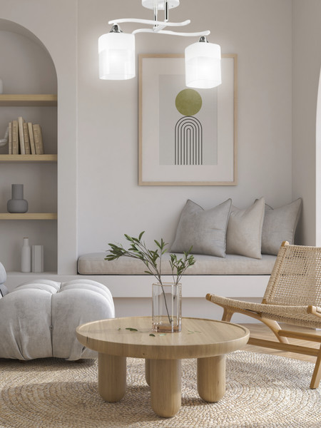 Изображение товара Потолочный светильник Aitin-Pro НПБ 02-2x60-101 / 5024/2 (белый/хром)