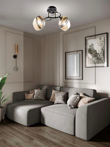 Изображение товара Потолочный светильник Aitin-Pro НПБ 02-2x60-101 / 5724/2 (черный/хром)