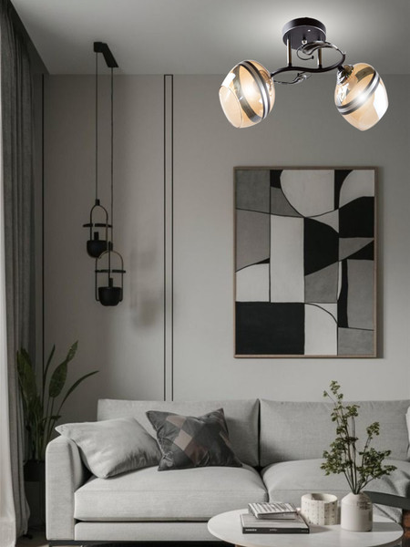 Изображение товара Потолочный светильник Aitin-Pro НПБ 02-2x60-101 / 5724/2 (черный/хром)