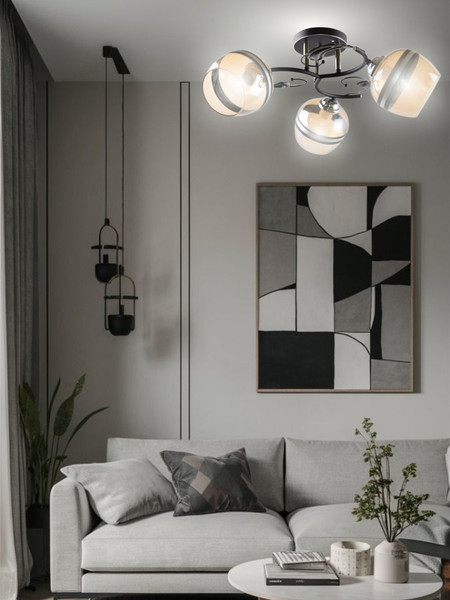 Изображение товара Люстра Aitin-Pro НПБ 02-3x60-101 / 5724/3 (черный/хром)