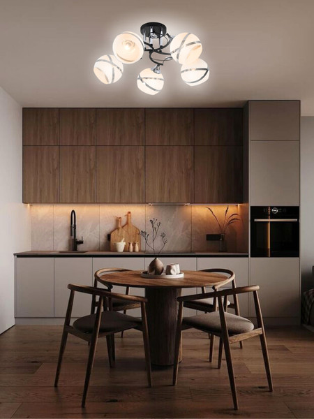 Изображение товара Люстра Aitin-Pro НПБ 02-5x60-101 / DA5097/5B (черный/хром)