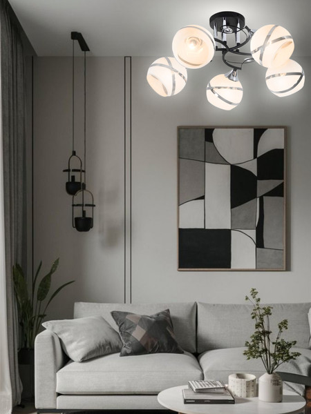 Изображение товара Люстра Aitin-Pro НПБ 02-5x60-101 / DA5097/5B (черный/хром)