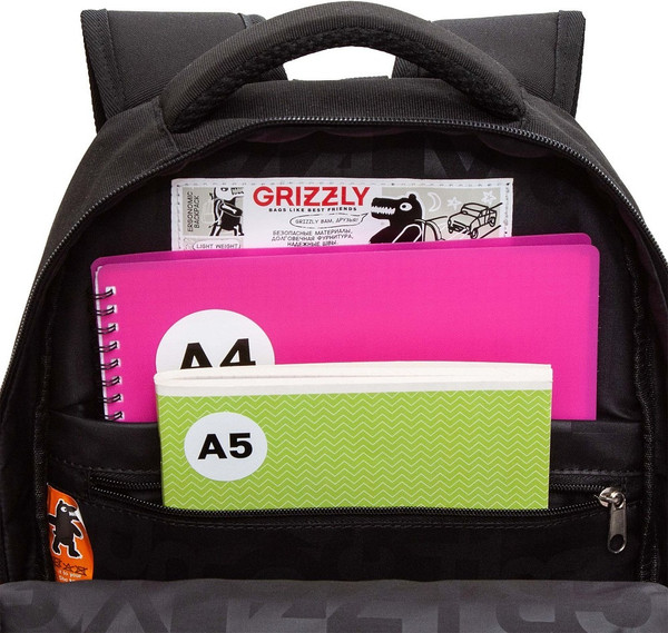 Изображение товара Школьный рюкзак Grizzly RB-554-3 (черный)