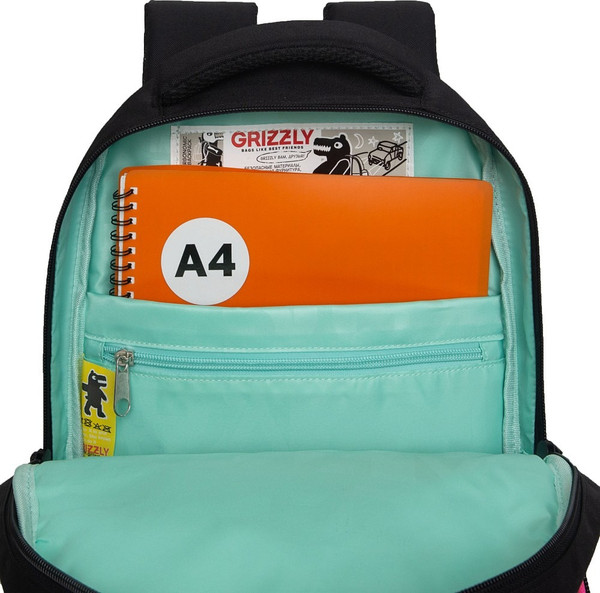 Изображение товара Школьный рюкзак Grizzly RG-560-2 (черный/розовый)