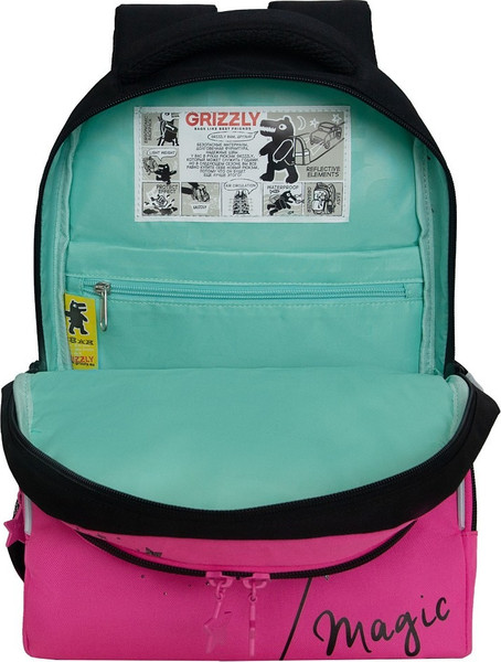 Изображение товара Школьный рюкзак Grizzly RG-560-2 (черный/розовый)