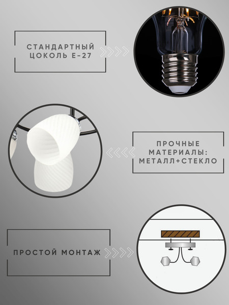 Изображение товара Люстра Aitin-Pro НПБ 02-6x60-101 / 70164/6 (хром/черный)