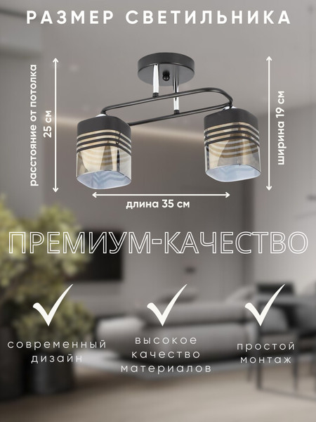 Изображение товара Потолочный светильник Aitin-Pro НПБ 02-2x60-101 / 70205/2 (черный/хром)
